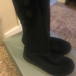 Black tall sweater UGG boots
